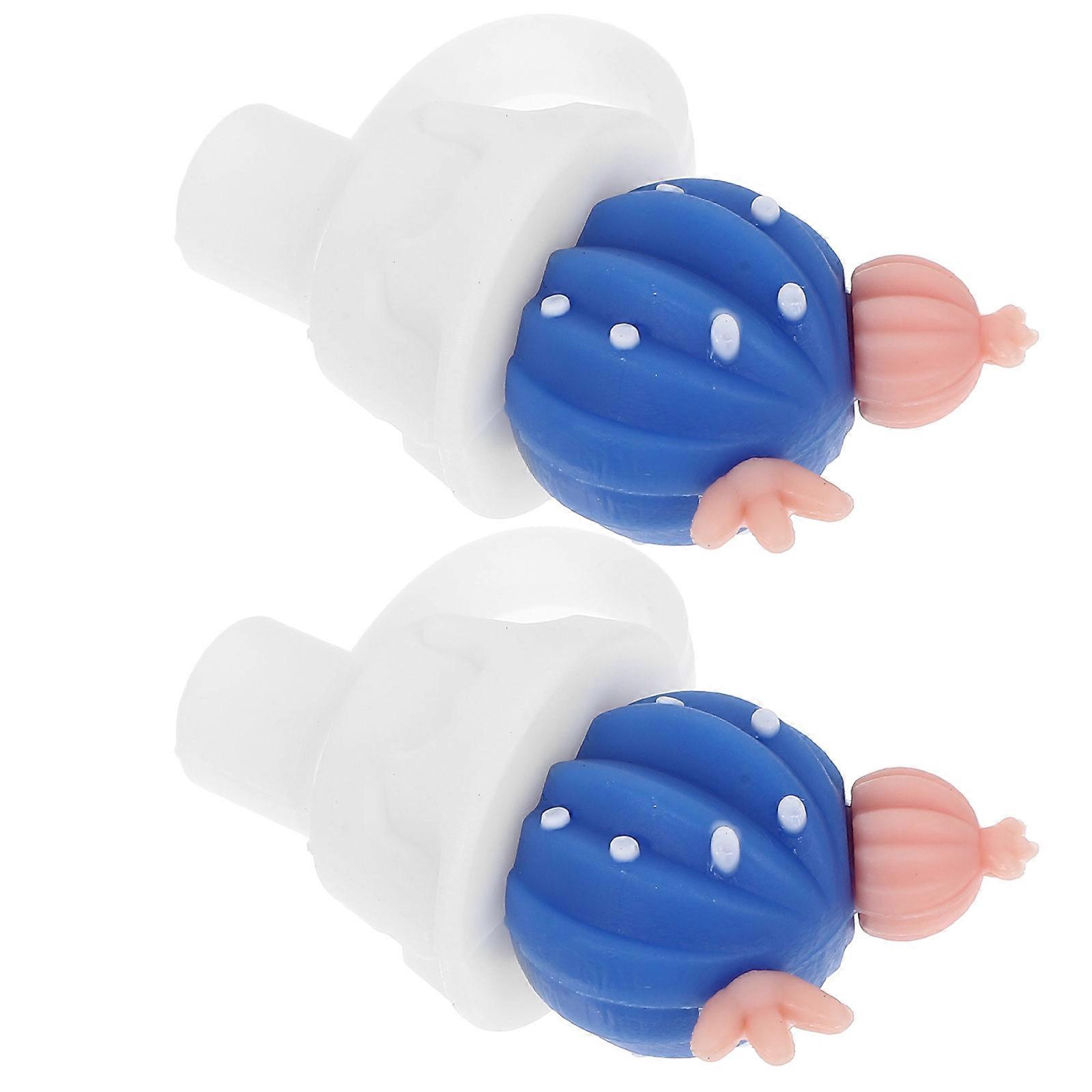 Straw Caps Dustproof Leakproof Beverage Protective Assorted Color Cactus Shape Outdoor Party 2Pack