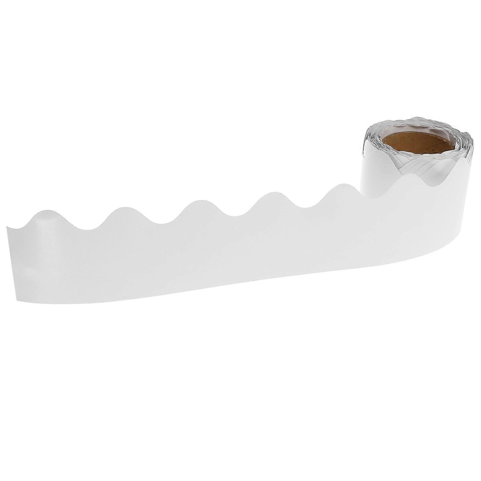 Scalloped Bulletin Board Borders Trim for Classroom Use 2 Rolls White
