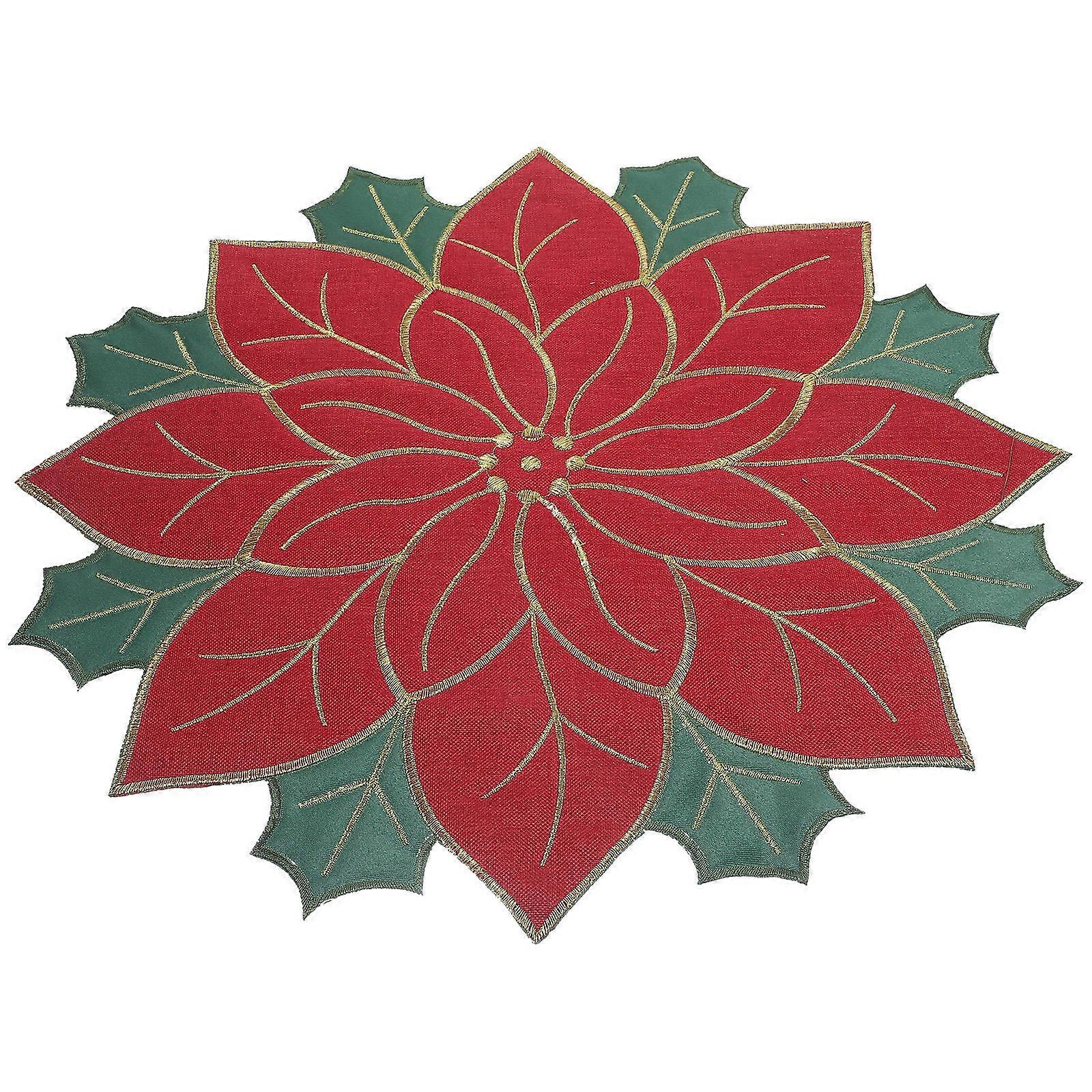 Christmas Placemat Decorative Dining Table Mat for Decor 3Pcs Red