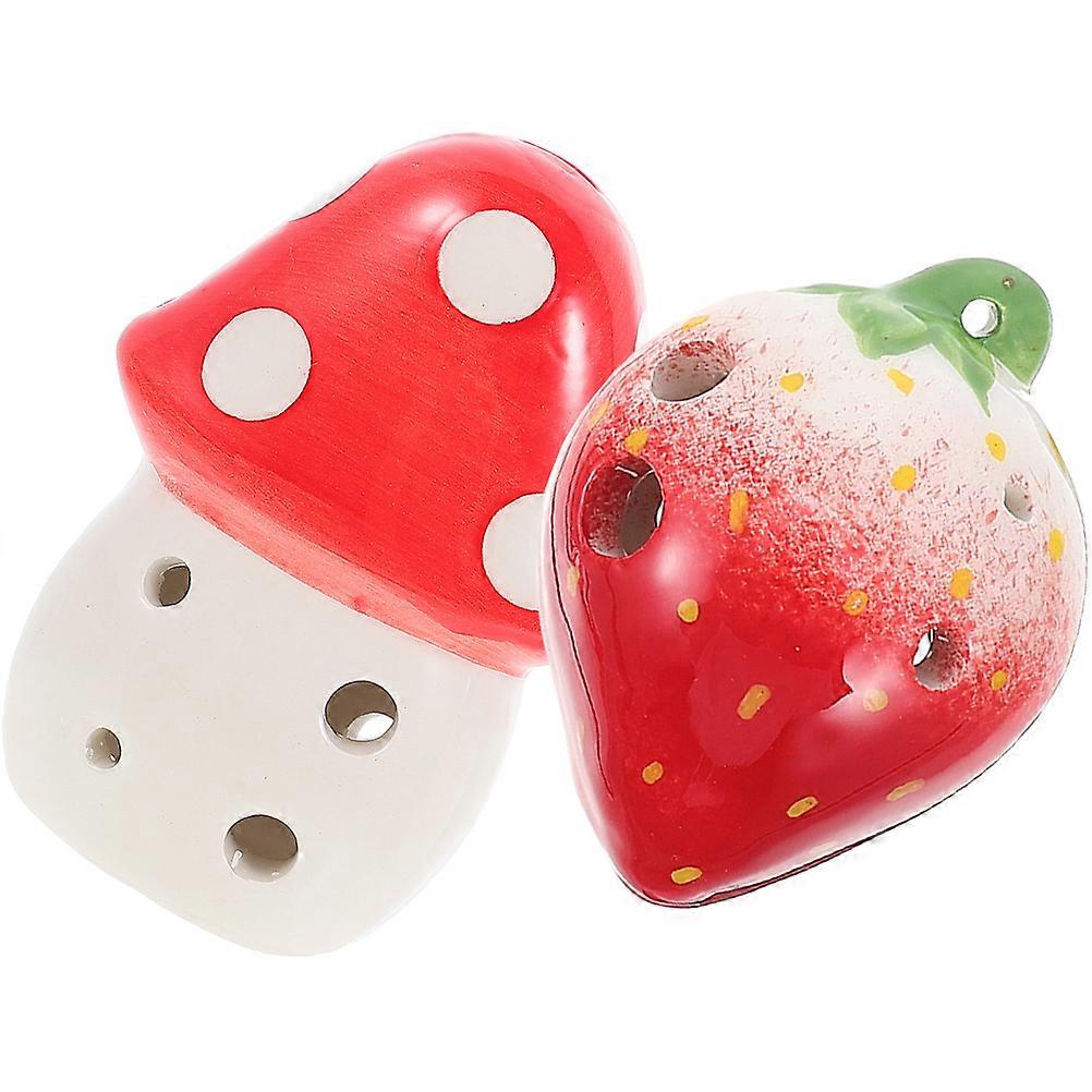 Ceramic Six Holes Ocarina for Playing 2Pcs Musical Instruments