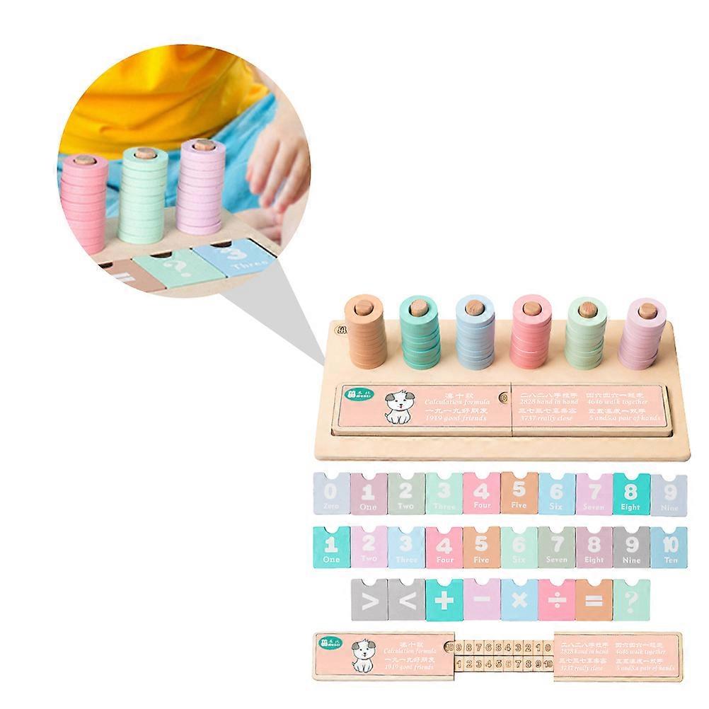 Educational Toy Wooden Calculating Tool for Kids 3Sets Arithmetic Abacus