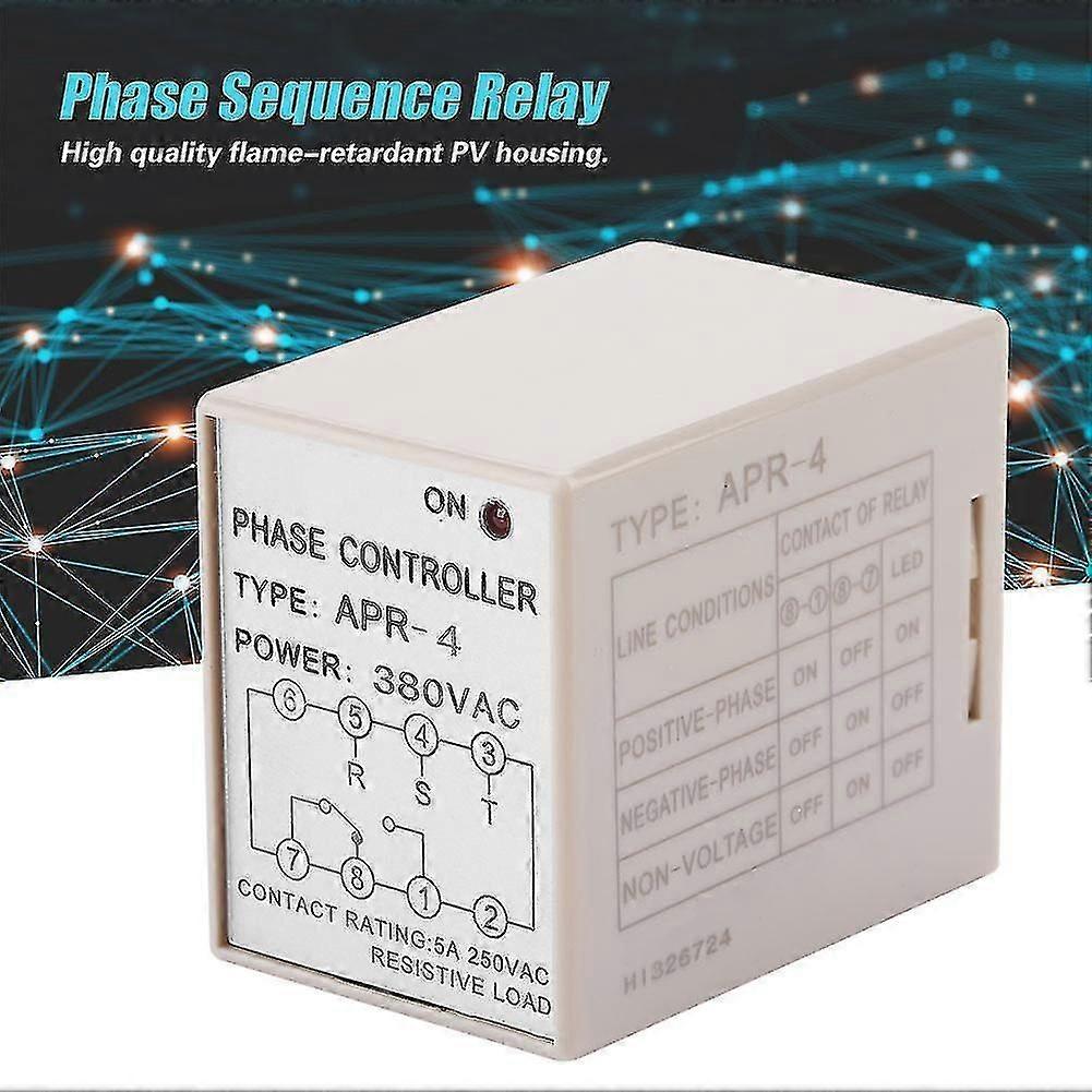 APR-4 Phase Sequence Controller 10A (380VAC) with Reverse Protection Relay
