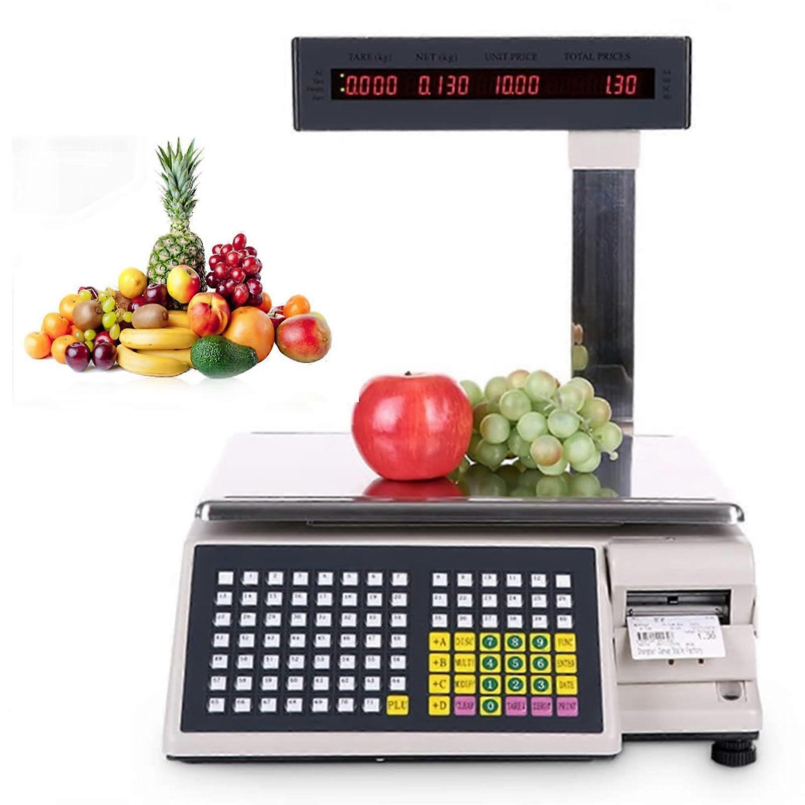 Label Printing Scale with DualSided Display, Precision Weighing, Barcode Printer, 66lb Capacity