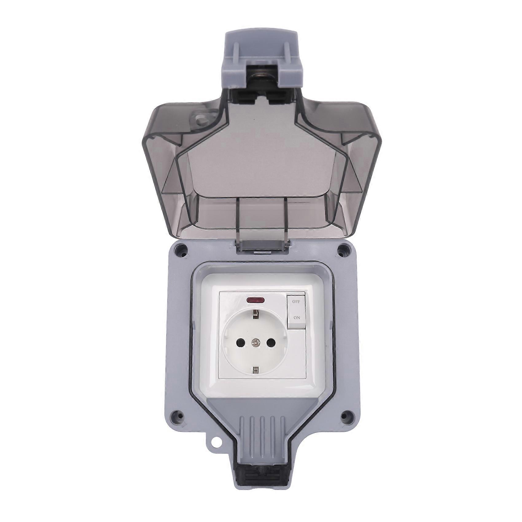 IP66 16A Rainproof Charging Socket Outdoor Socket Waterproof Box with Switch EU Plug