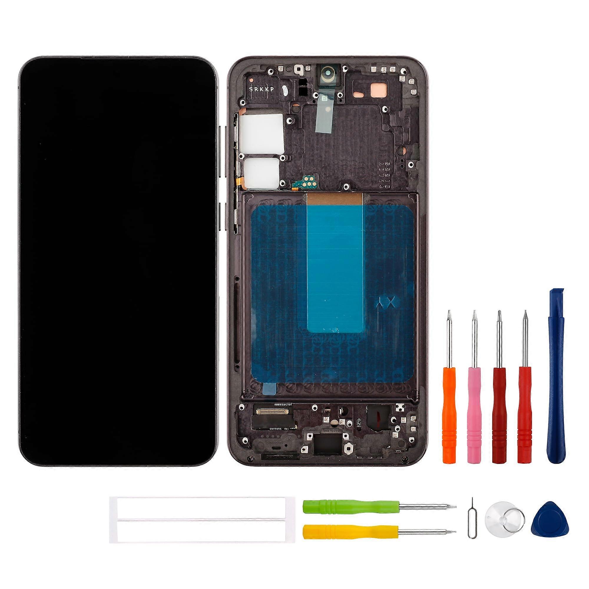 OLED LCD Screen Replacement with Frame and Fingerprint Support,  Tools Kit for Galaxy S23 Plus