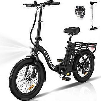 COLORWAY Opvouwbare Elektrische Fiets 20" Zwart, Elektrische Hulpfiets met 36V 12Ah Batterij, 250W Motor, Opvouwbare E-BIKE