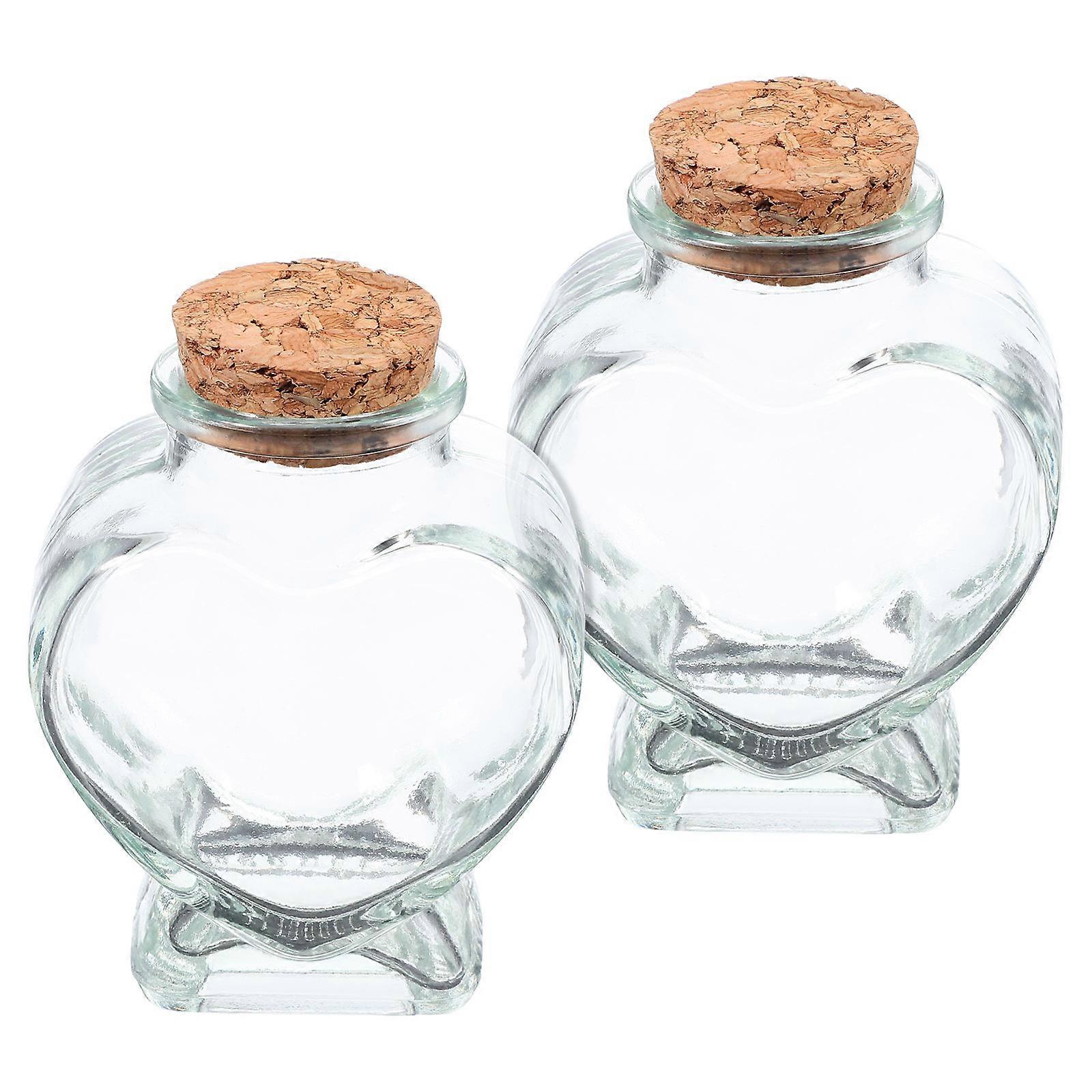 2 st glasburkar 50 ml önskeflaskor mångsidiga glasflaskor med korkar