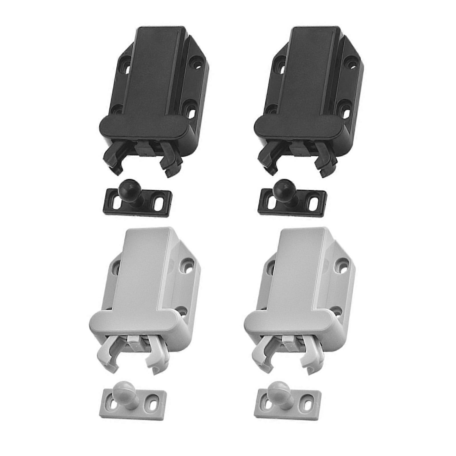 4pcs Drawer Safe Push Latch Self-Locking Device Cupboard Plastic Touch Latches