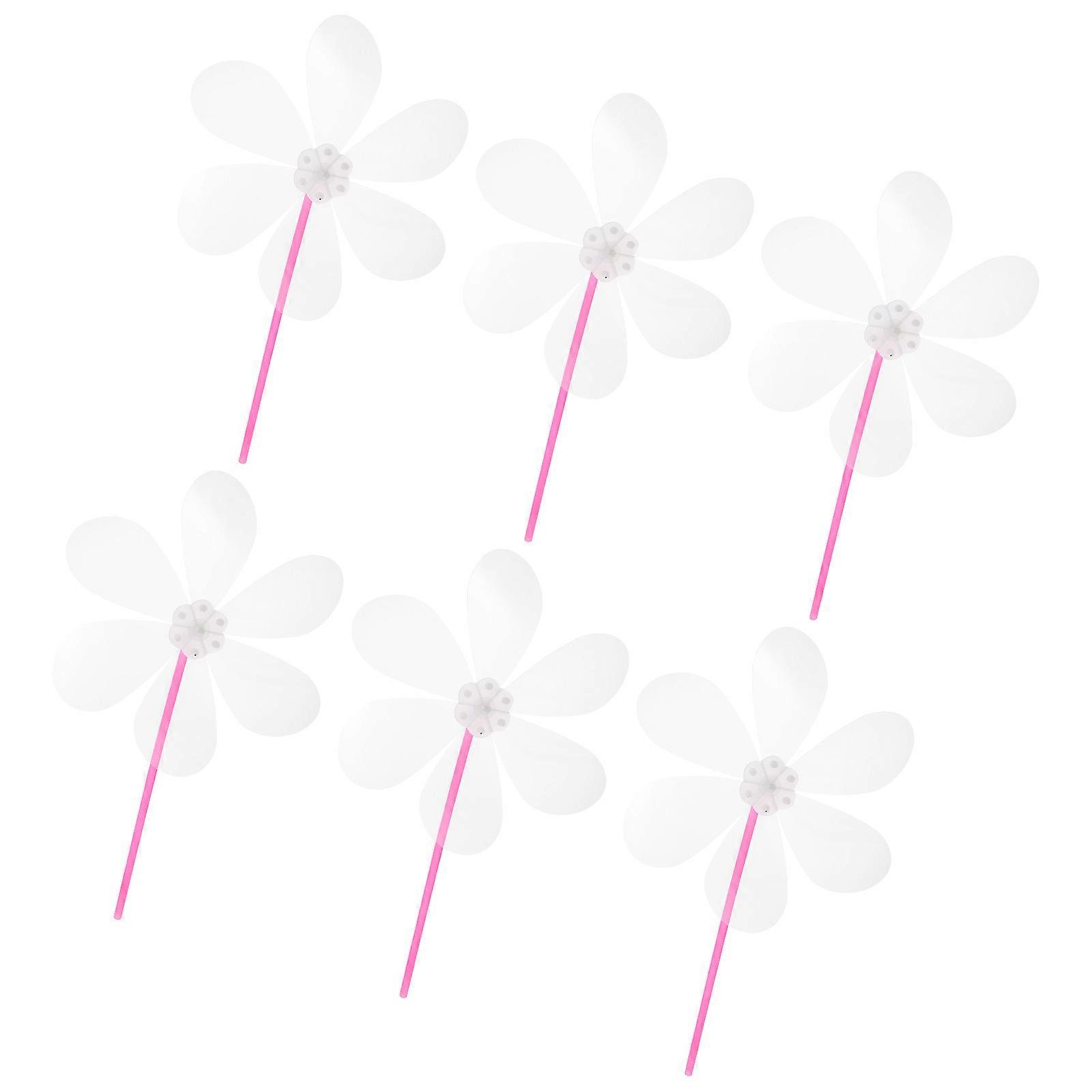 Clear DIY Windmill Plastic Wind for Playing Use 6Pcs Pack