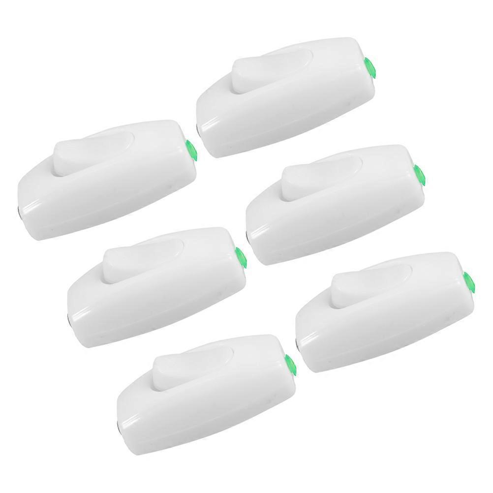 Lamp Cord Switch Compact Rocker for Bedside Light Single Pole Quick Use 6Pcs