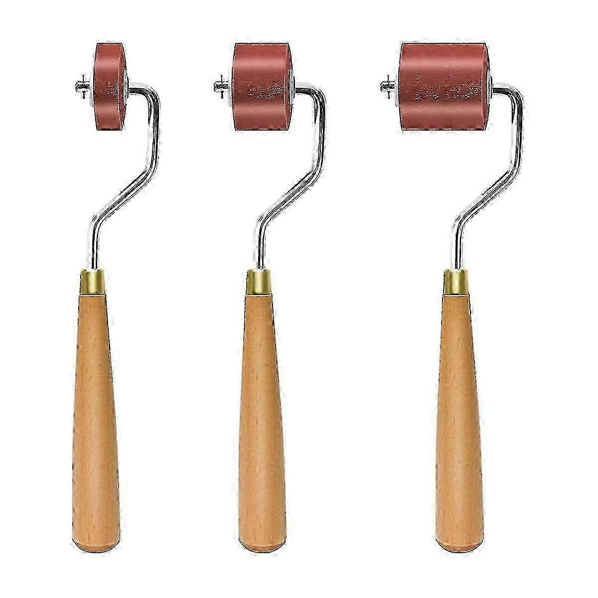 3pcs Rubber Rollers compatible with Crafting, Ink Roller Set with Comcompatible witht Grip compatible with Printmaking, Crafts Edition 0621
