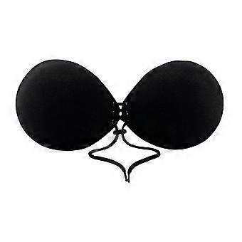 Sticky Backless Push up Bras Strapless Self Adhesive Bra Reusable Silicone Bra Invisible Lifting Adhesive Bra for Womens Black