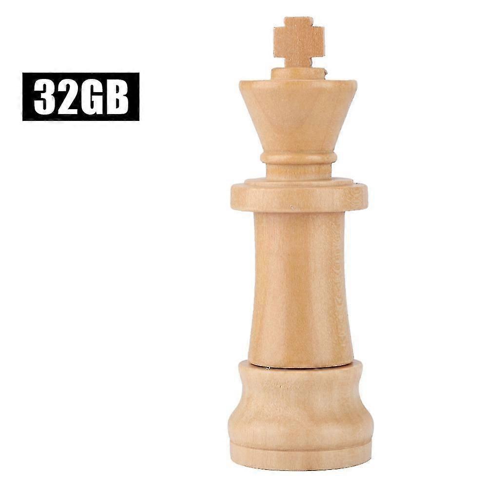 Wooden Chess Shape Data Storage USB 2.0 Flash Drive U Memory Disk Compatible USB1.1(32GB)