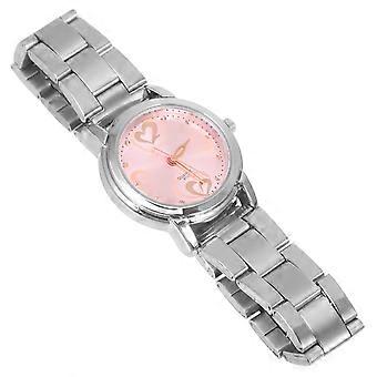 Quartz Wristwatch Couple Watch Fashion Steel Strap Lover Watch 1Pcs Pink