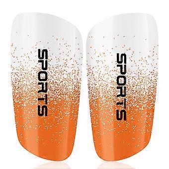 1 Pair Soccer Shin Guards Football Shin Pads Small Protective Equipment Football Protectors Pads for Adult Man orange white