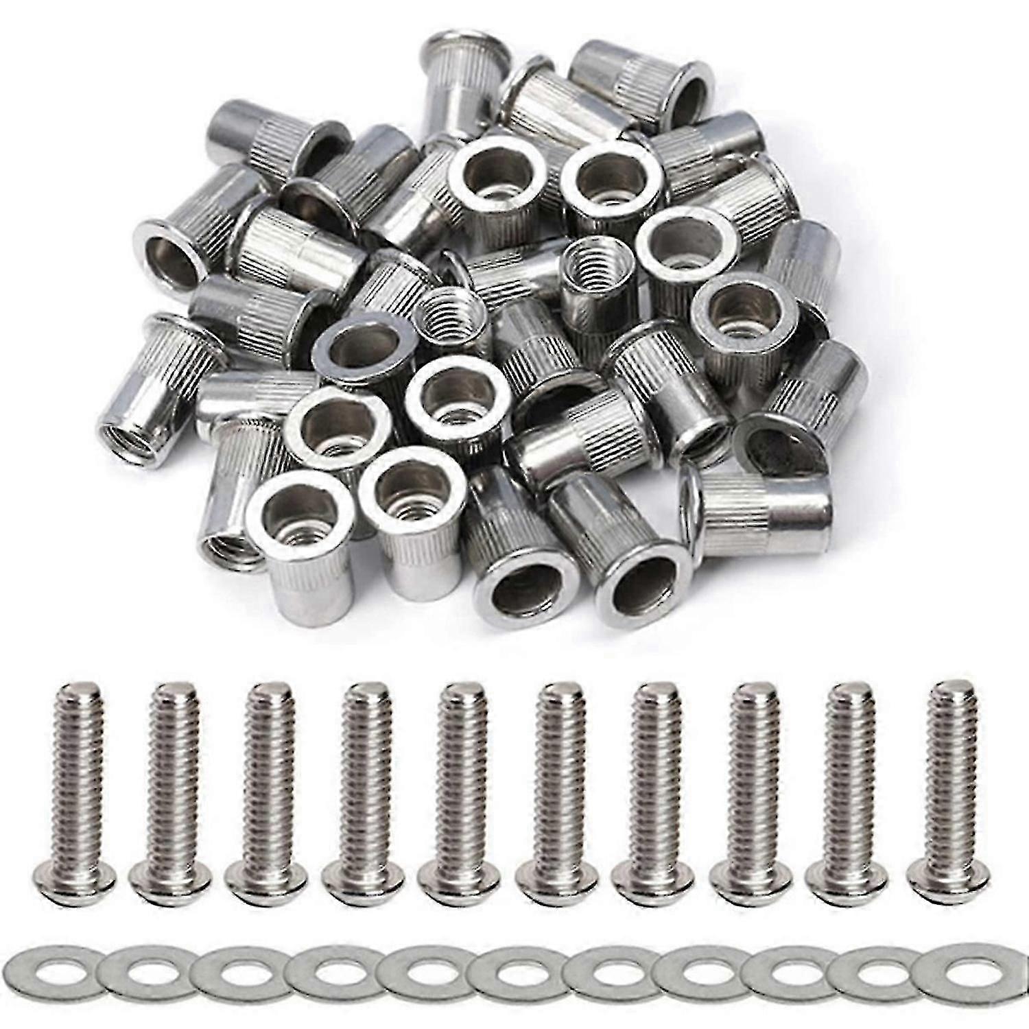 1/4-20 Rivet Nuts and Bolts 3/4Inch Button Head Socket Cap Screws