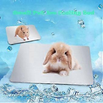 Almohadilla de enfriamiento de conejo, almohadilla de hielo de enfriamiento de hámster mascota de aluminio, cama de hielo de enfriamiento de mascotas, enfriamiento rápido