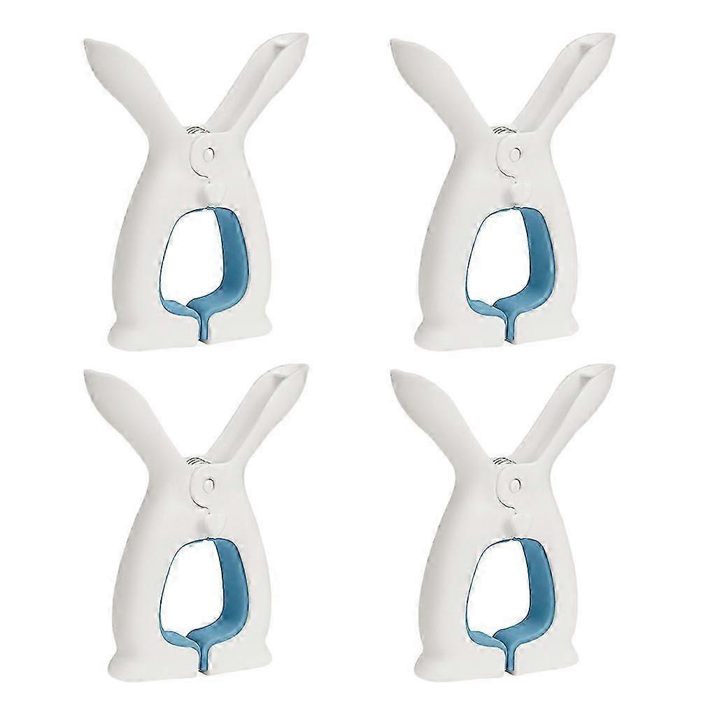 4Pcs Sky-Blue Plastic Windproof Clothespins for Home Use
