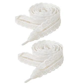2 Pairs Lace Ribbon Shoe Lace 2.5CM Wide Milk Silk Fabric Shoelaces For Sneakers Canvas Shoe Casual Footwear Decoration  White