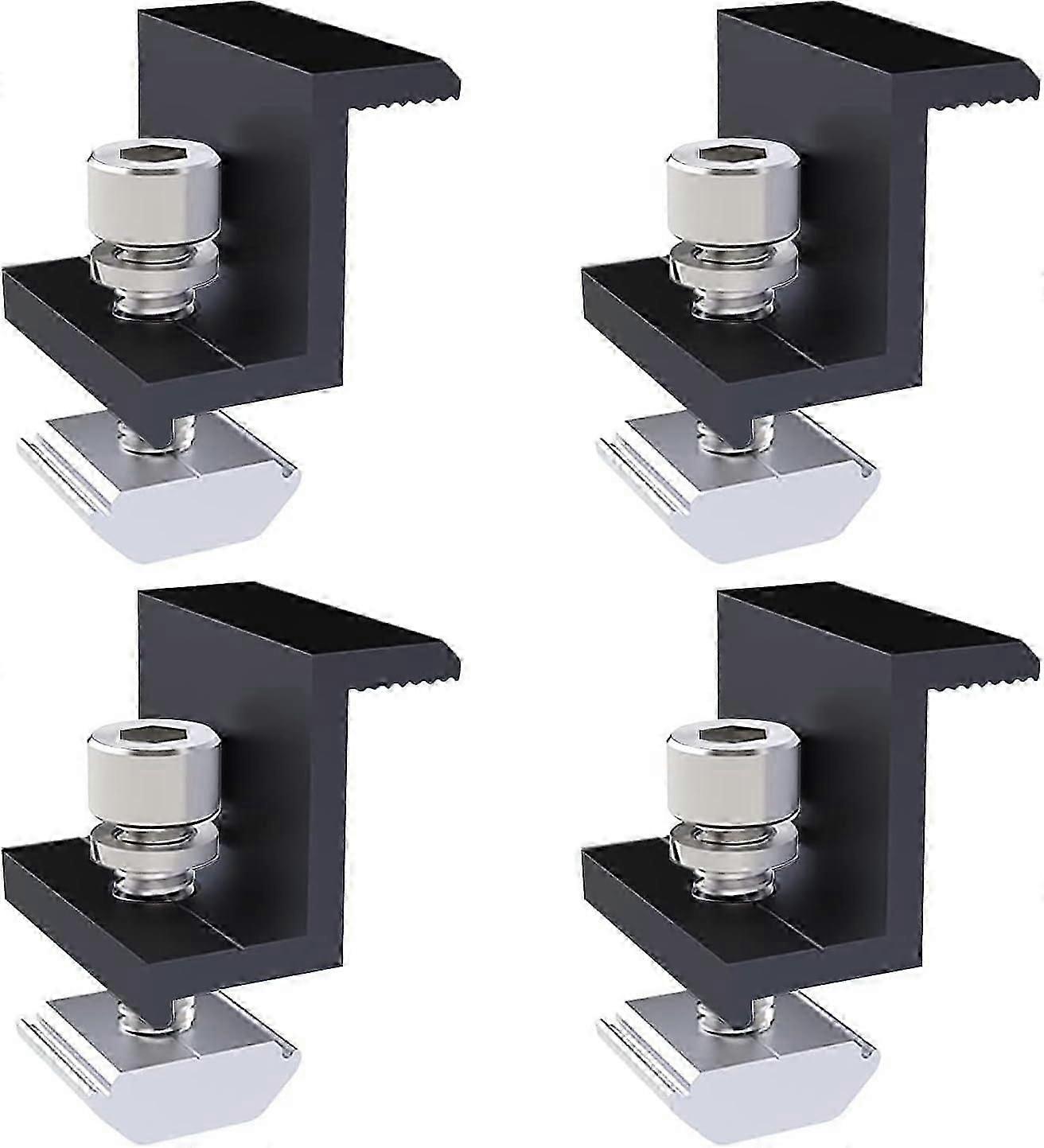 4 stk solpanel endeklemmer - 30 mm endeterminaler - sort - til solcelleanlæg