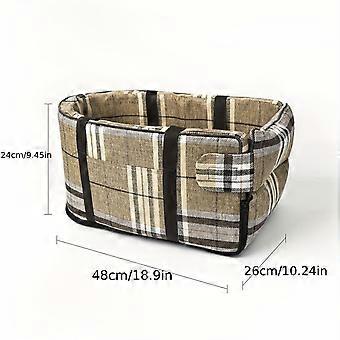 1pc Deluxe bærbar kæledyrsholder til små hunde og katte - Blød grå konsolrede med let tilgængelig lomme - ideel til bilrejser