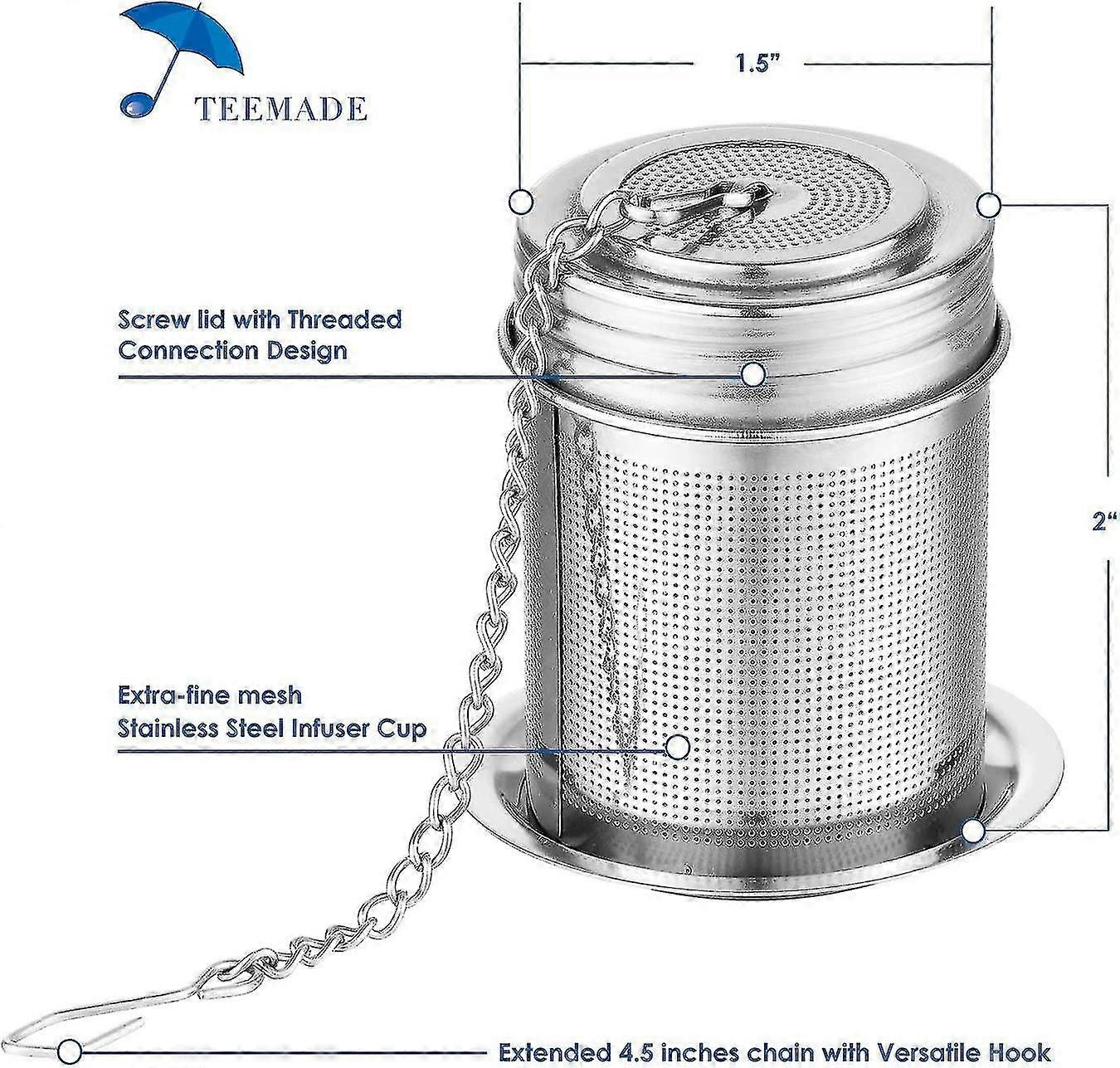 2pack Tea Infuser.cooking Infuser With Extra Fine Mesh Tea Ball Strainers