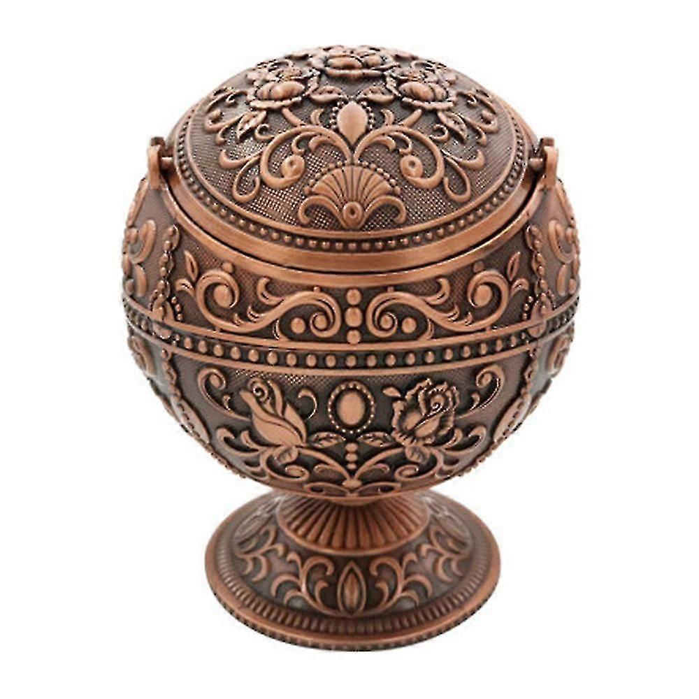 Retro Creativity Windproof Ashtray With Lid(1pcs, Red Bronze)