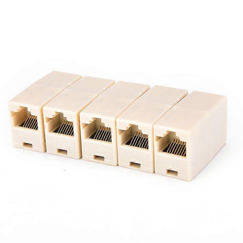 5Pcs LAN Ethernet Network RJ45 Splitter Plug Adapter Cable Extension Connector