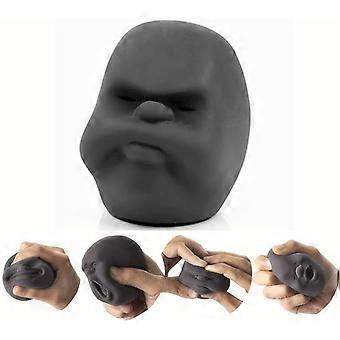 (Zwart, norsheid) Grappig menselijk gezicht emotieballen, geurend, speelgoed stressverlichting knijpbal stressspeelgoed voor kinderen en volwassenen, sensorisch speelgoed voor autisme, Anxie