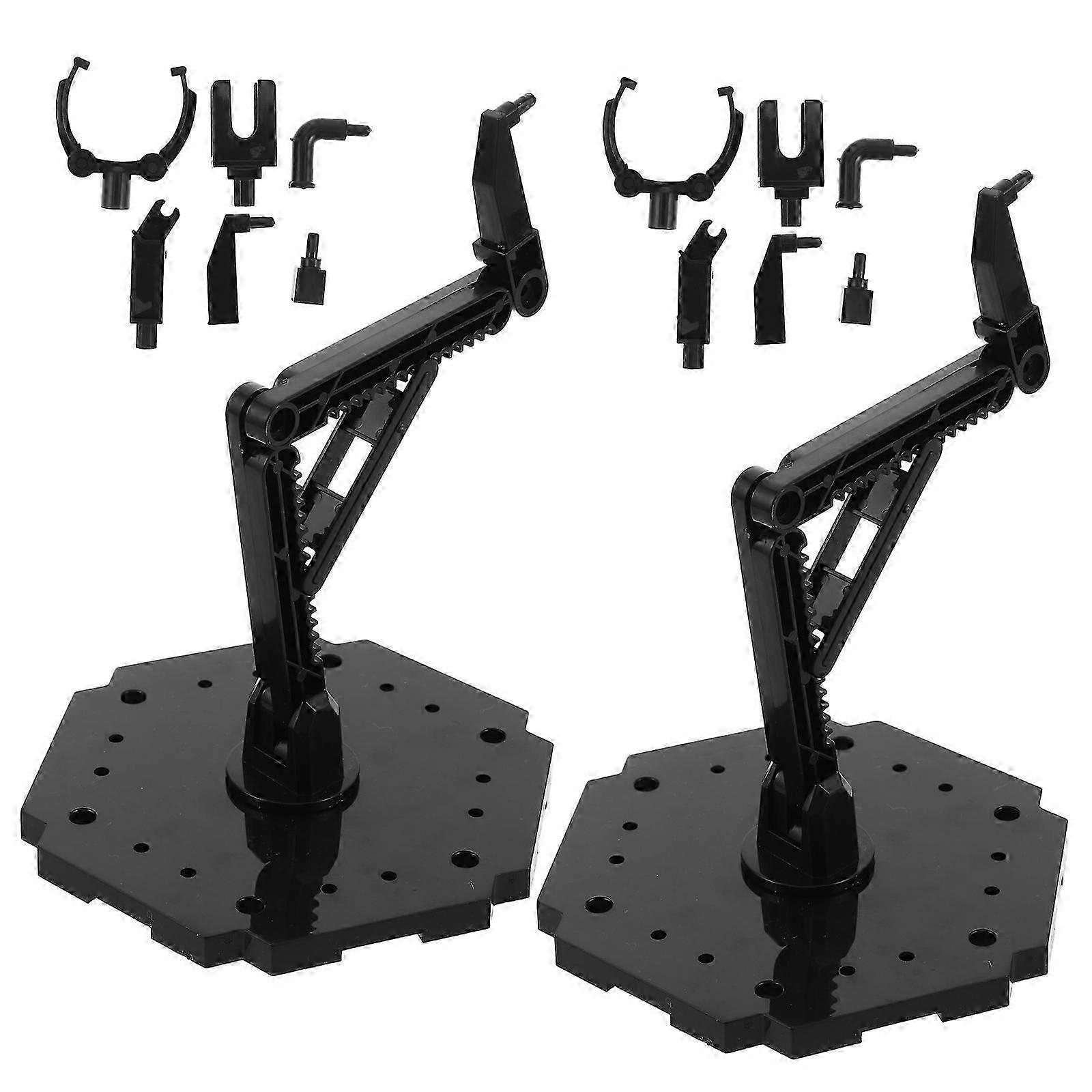 2Sets Black Action Base Adjustable Model Display Stand for Action Figures