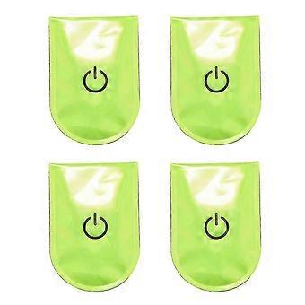 Luz de segurança LED 4x com clipe refletor magnético e função estroboscópica, compatível com corrida, ciclismo e caminhada.