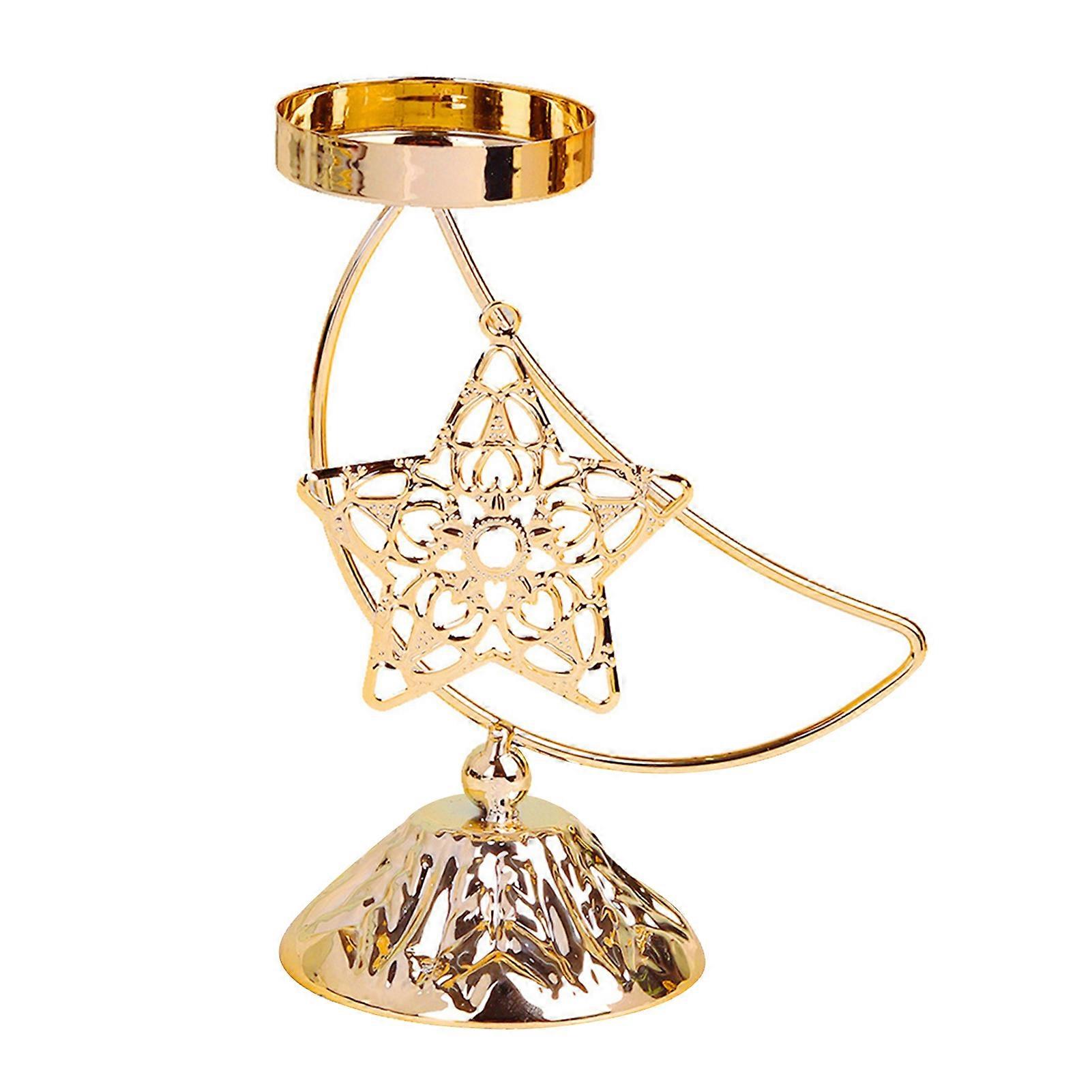 Eid Ramadan Moon Shape Candle Holder with Rustproof Corrosion Resistant