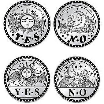 2Pcs Yes No Challenge Coin Sun Moon Decision Maker Coin Gifts for Men Women Funny Decision Maker for Friends Commemorative Coins Lucky Coins