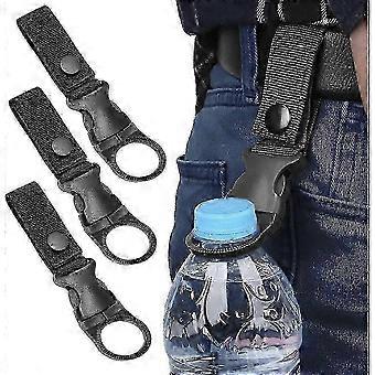 2026 New 3pcs Bottle Hanging Buckle Clip Outdoor Portable Water Bottle Ring Holder Mineral Water Bottle Clip (black)