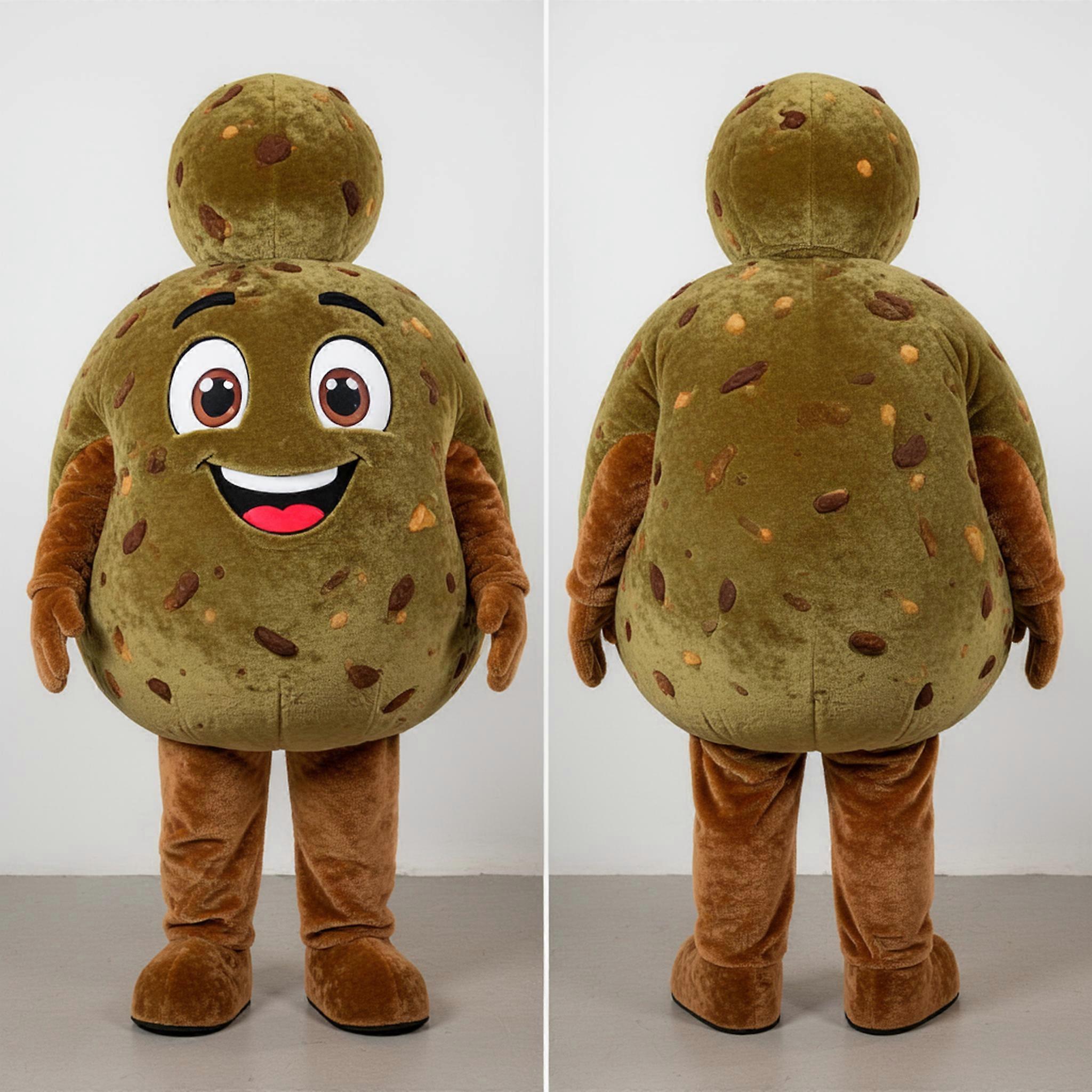 MASTICOT Olive Green Round Falafel Mascot