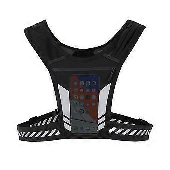 Black Reflective Running Vest with Lightweight Design and Safety Reflectors Perfect for Jogging Cycling and Outdoor Exercise