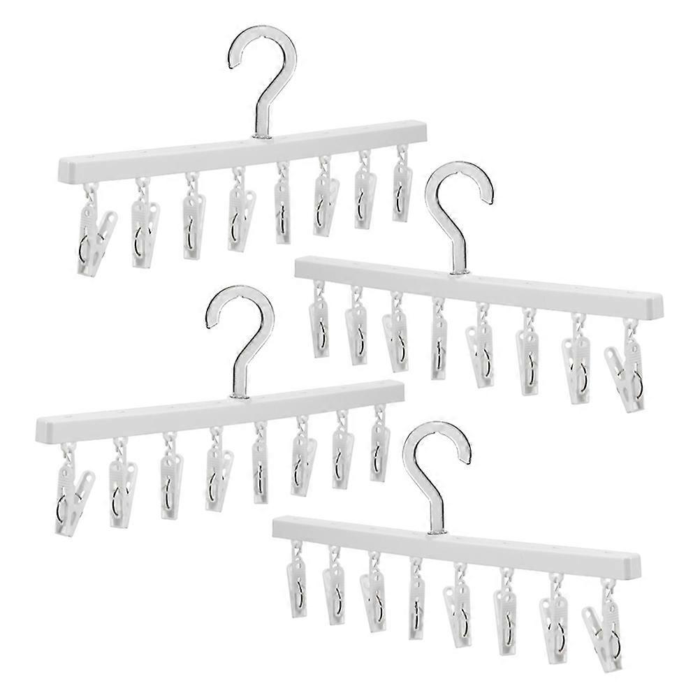 Clips Socks Holder Drying Rack for Clothes Organizer 4Pcs White