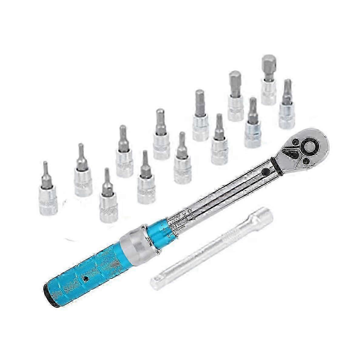 Ratchet Torque Wrench 15-piece Set Tool Maintenance Toolbox Multi-function Set Torque Wrench Set Mu
