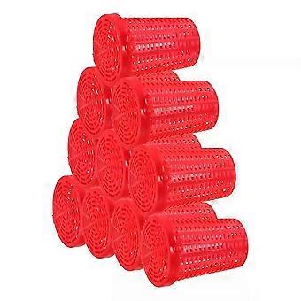 5 Pcs Bait Cup Fishing Lure Basket Holder, Carp Feeder Baits Cage with Hollow - out Design High Buoyancy Plastic Red rix