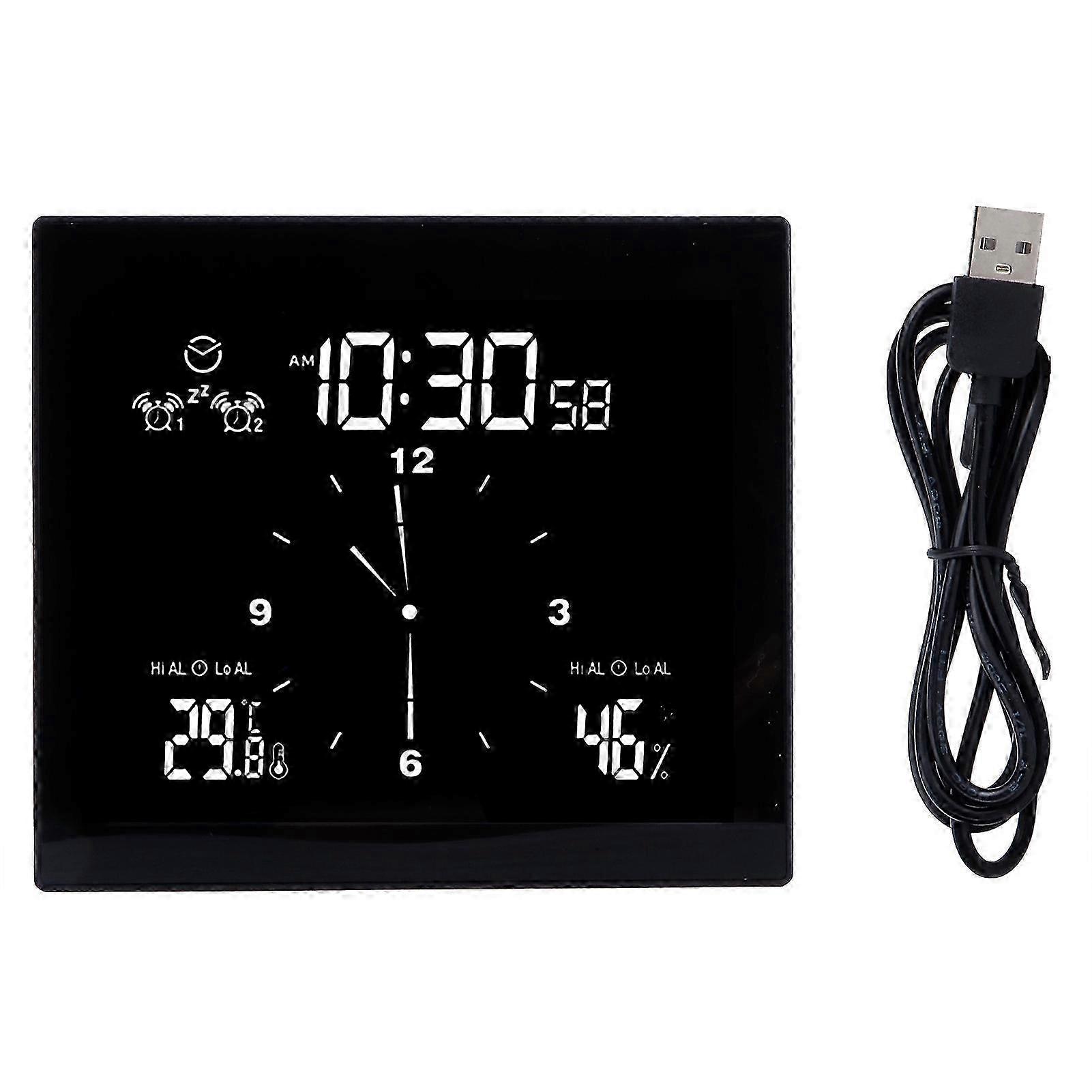 Thermometer and hygrometer with dial digital display, multi-functional timer and alarm clock