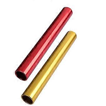 Track Field Aluminum Relay Batons, Race Equipments for Running Race Team, Corrosion Resistant High Strength Smooth Surface (2pcs, red+gold)