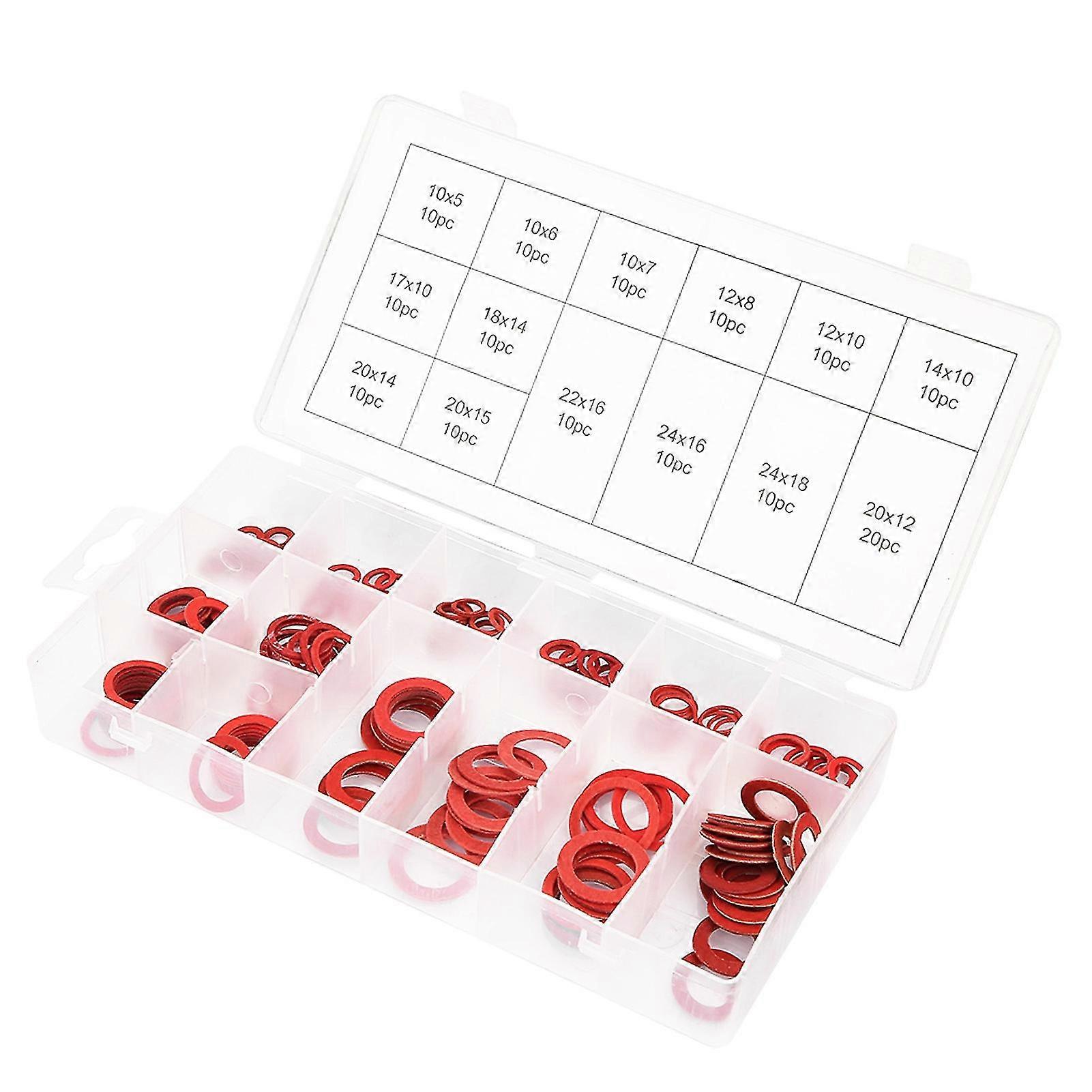 150pcs Assorted Red Steel Paper Washers