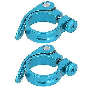 2Pcs Fahrrad Sattelklemme Mountainbike Rennrad Sattelrohr Schnellspanner Clip 35mm Bleu YMQX)