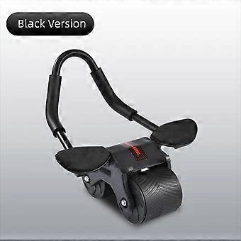 Stål ABS Automatisk Rebound Magrulle Hjul Armbågsstöd Knämatta Maghjul 2-hjul Bärbar Core Trainer Hemmagym