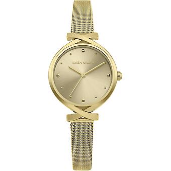 Karen millen mesh quartz analog women's watch with KM173GM gold-plated stainless steel bracelet