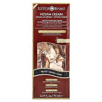 Surya Brasil, Henna Cream, Semi-Permanent Vegan Hair Dye for Gray Coverage and Toner for Bleached Hair, Black, 2.37 fl oz (70 ml)