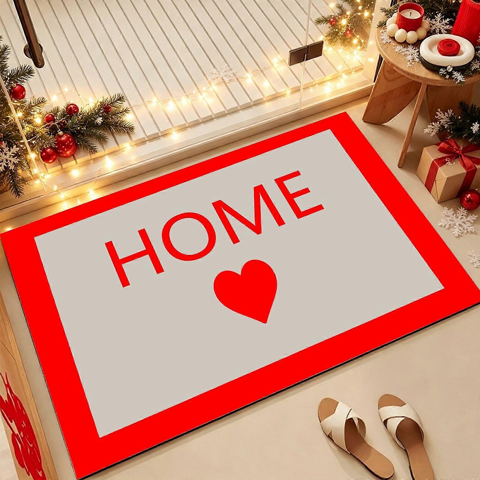 HOME red heart Pattern Floor Mat