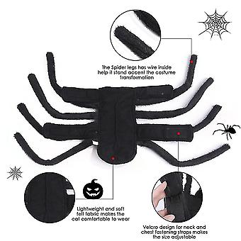 Halloween-Hundehalstücher – Spinnennetz-Design, 2 Stück, Schwarz & Orange, Bis 50,8 Cm Halsumfang