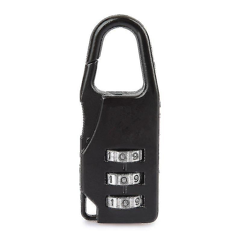 Mini 3 Dial Safe Number Code Padlock Combination Lock(1 Pcs, Black)