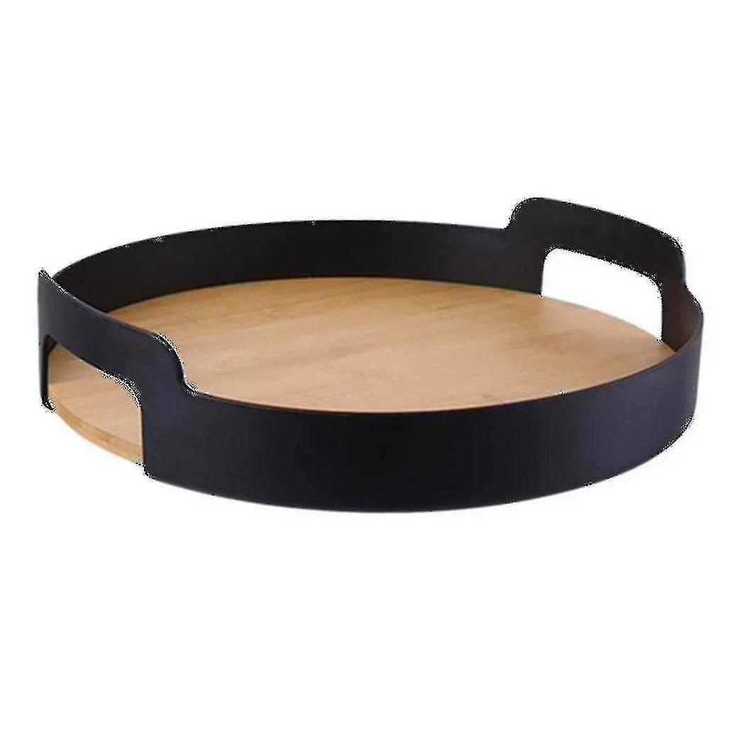 Storage Tray Multifunctional Fruit Tea Coffee Display Plate - Black